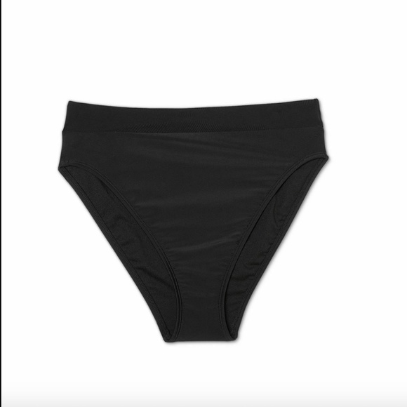 NEW $18 Xhilaration Black High Leg‎ High Waist Bikini Bottoms [ Small ] #3363 - Picture 3 of 11